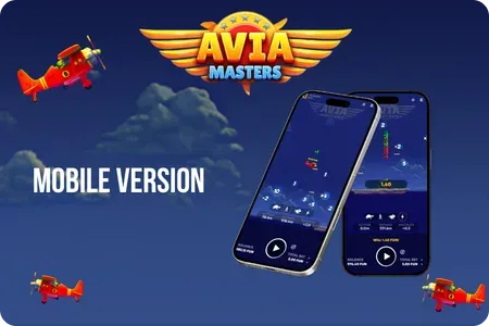 Avia Masters BGaming crash game on a smartphone screen